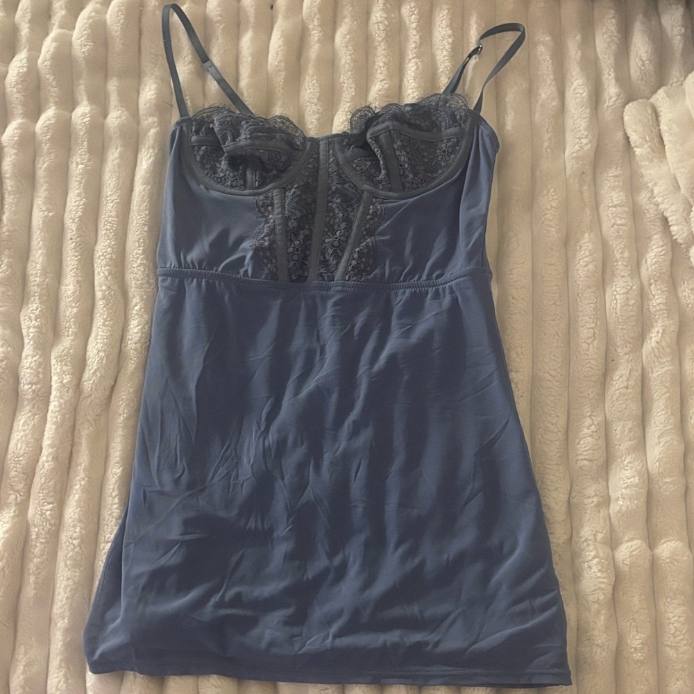 Urban Outfitters Navy Lace Chemise - Picture 5 of 5